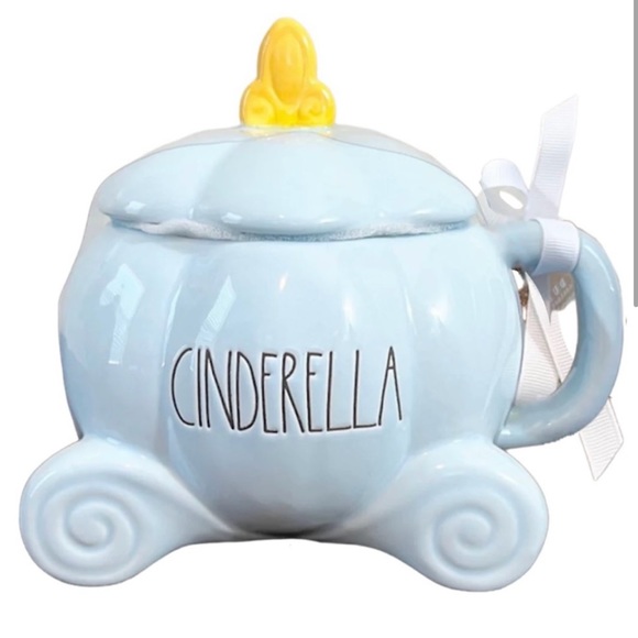 NEW Rae Dunn x Disney Cinderellas Pastel Pumpkin Carriage Coffee Mug w/ Top - Picture 3 of 4